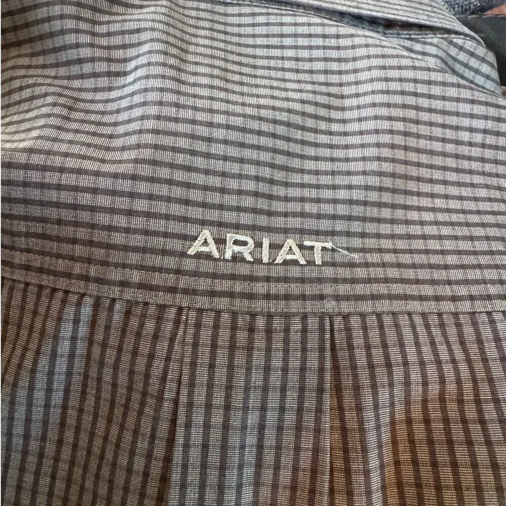 Ariat Pro Series Mens XL Button Down Shirt Lot 2 Blue Plaid Tan Check‎ Western